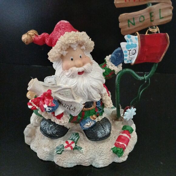 Christmas Card Holder Happy Noel Santa Decoration Wegmans Winter Traditions Gift - Picture 6 of 8